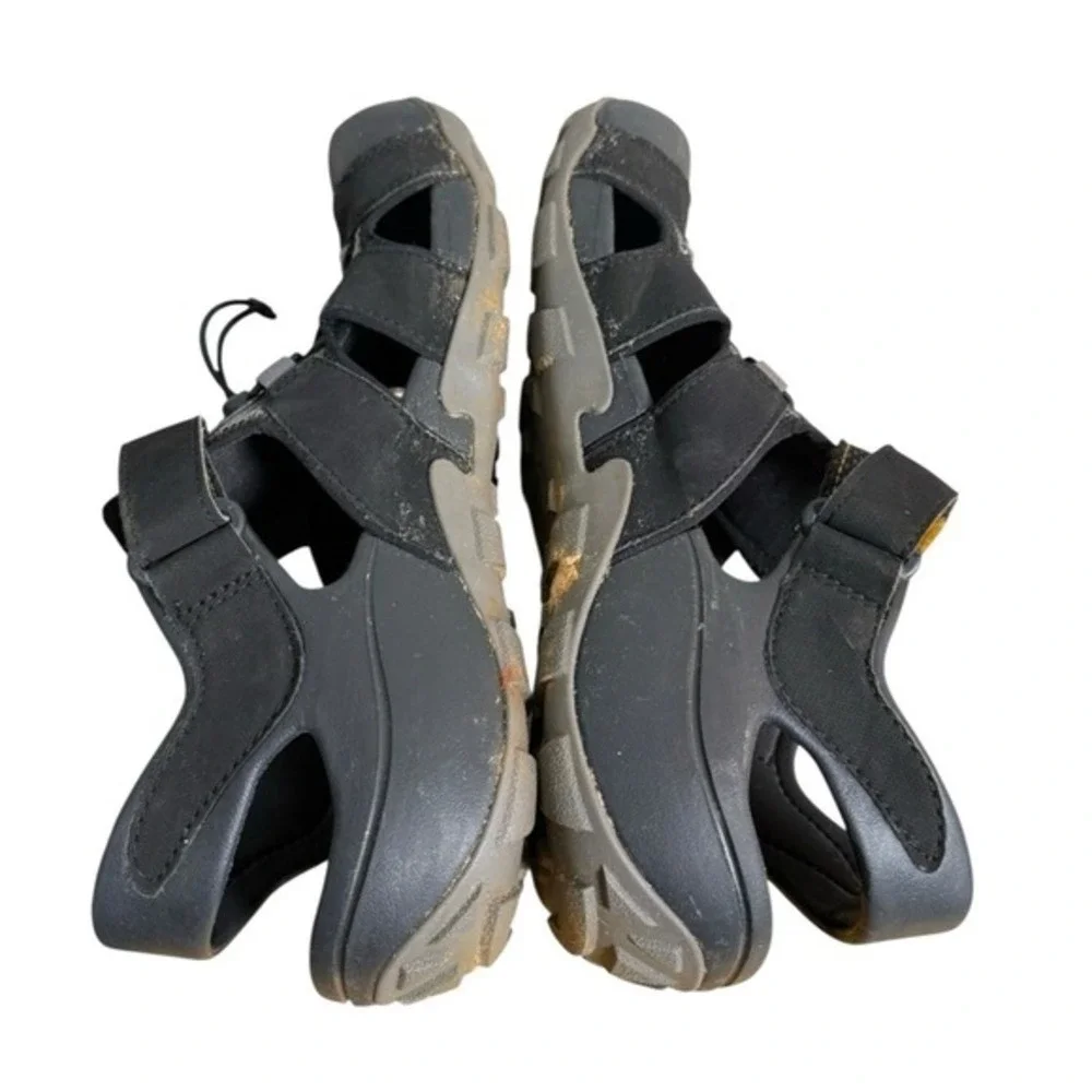 Teva Flintwood Mens 12 Pre-Owned Hiking Water Shoes Black Yellow 1118941 Sandals